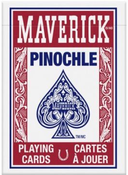 Maverick Playing Cards, Pinochle, Regular Index, 1/2 Blue 1/2 Red - 1 gross (144 decks)